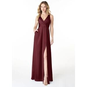 azazie delmar stretch satin dress Azazie Delmar